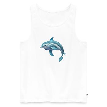 Delfin - Männer Premium Bio Tank Top - Weiß - Vorne - AI Model Male 178 light (178cm)