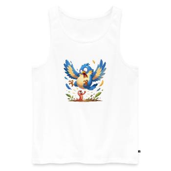 Colorful bird against worm - Men's Premium Organic Tank Top - white - Front - Michal (187cm)
