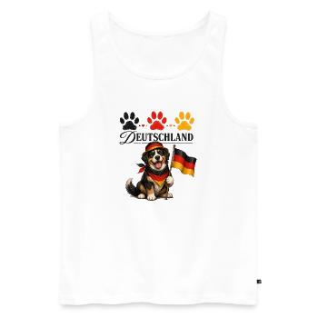 Deutschland Hund mit Flagge Pfoten - Männer Premium Bio Tank Top - Weiß - Vorne - Michal (187cm)