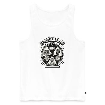 IT-Glücksrad Tech-Wortwitz Runde - Männer Premium Bio Tank Top - Weiß - Vorne - AI Model Male 178 light (178cm)