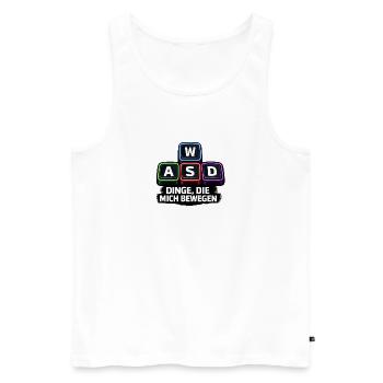 WASD Neon Dinge die mich bewegen PC - Männer Premium Bio Tank Top - Weiß - Vorne - Michal (187cm)