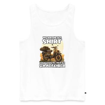 Simson-Besitzer & Schrauber Bekleidung für DDR Fan - Männer Premium Bio Tank Top - Weiß - Vorne - Michal (187cm)