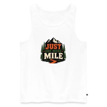 Course en sentier - Plus qu’un mile - Débardeur bio Premium Homme - blanc - Devant - Michal (187cm)