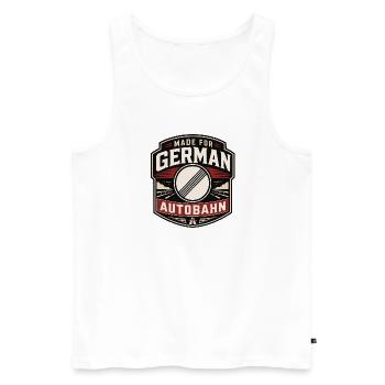 Made for German Autobahn - Männer Premium Bio Tank Top - Weiß - Vorne - AI Model Male 178 light (178cm)
