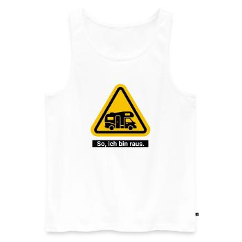 So, ich bin raus. Wohnmobil Freiheit - Männer Premium Bio Tank Top - Weiß - Vorne - AI Model Male 178 light (178cm)