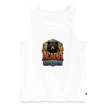 Bär im Acadia National Park Herbst - Männer Premium Bio Tank Top - Weiß - Vorne - Michal (187cm)