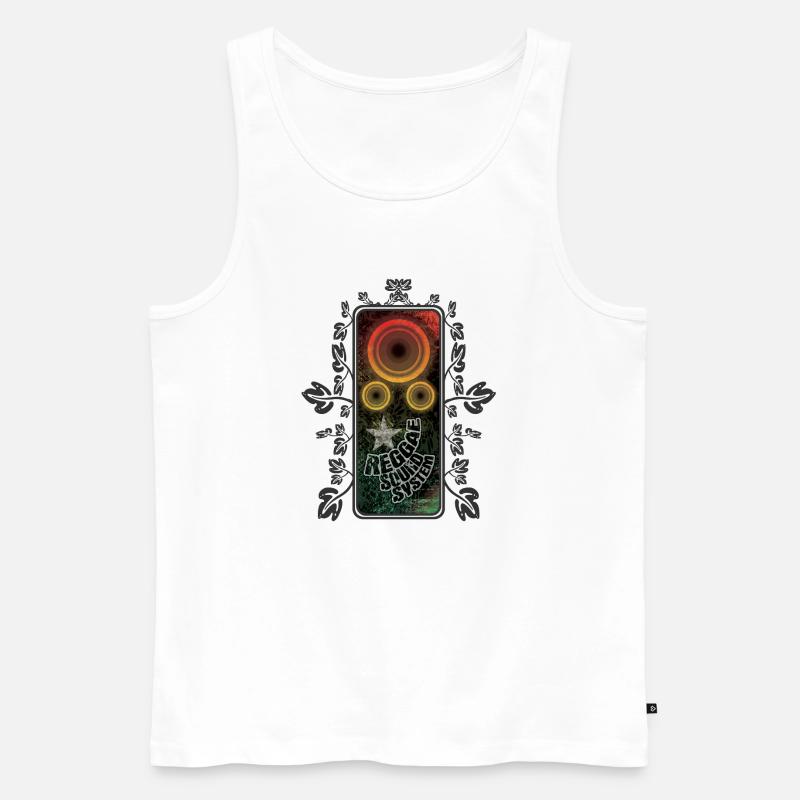 Reggae Sound System Glow - Männer Premium Bio Tank Top - Weiß