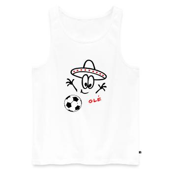 Sombrero Fußball  - Männer Premium Bio Tank Top - Weiß - Vorne - Michal (187cm)