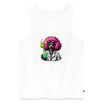 Hund als Chemiker im Pink-Laborkittel - Männer Premium Bio Tank Top - Weiß - Vorne - AI Model Male 178 light (178cm)