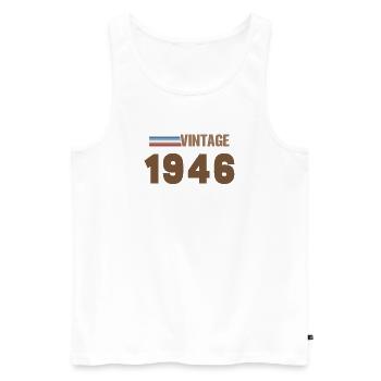 80 Jahre 1946 Handgeschriebenes T-Shirt - Männer Premium Bio Tank Top - Weiß - Vorne - AI Model Male 178 light (178cm)