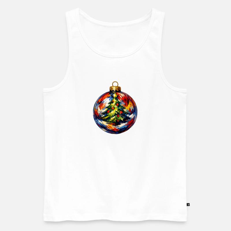 Weihnachtskugel mit Tannenbaummotiv - Männer Premium Bio Tank Top - Weiß