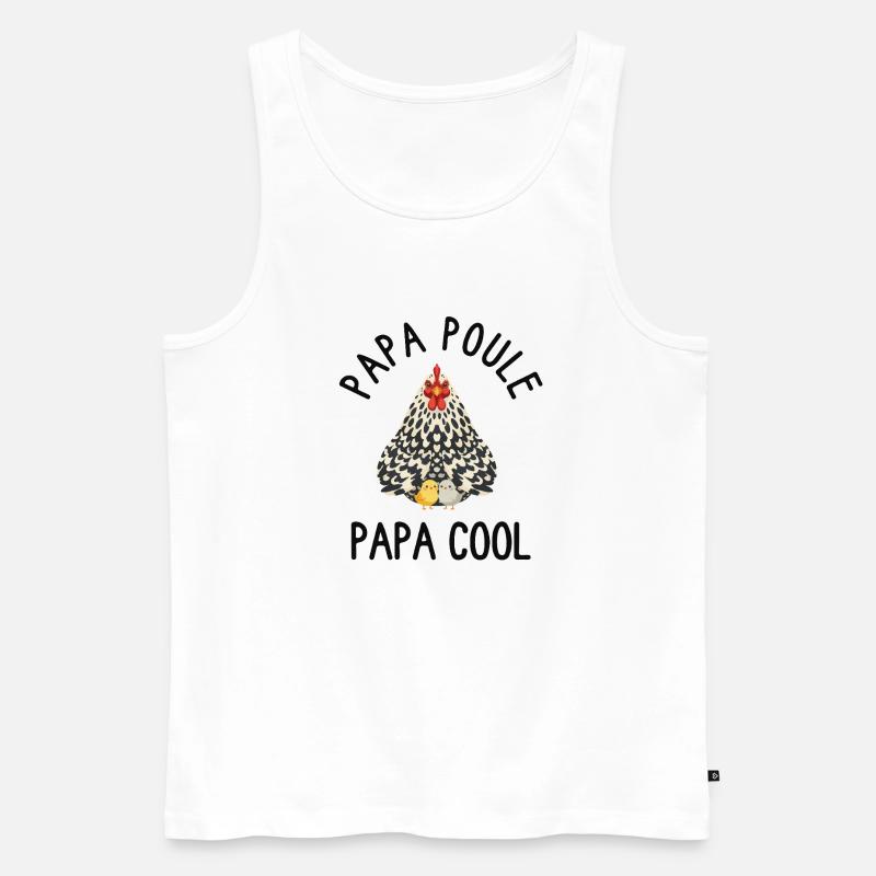 Daddy Hen Cool Daddy - Männer Premium Bio Tank Top - Weiß