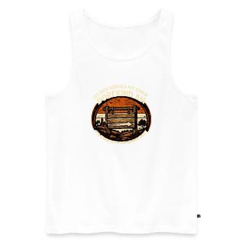 Dorfkind Warnschild Rustikal Retro - Männer Premium Bio Tank Top - Weiß - Vorne - AI Model Male 178 light (178cm)