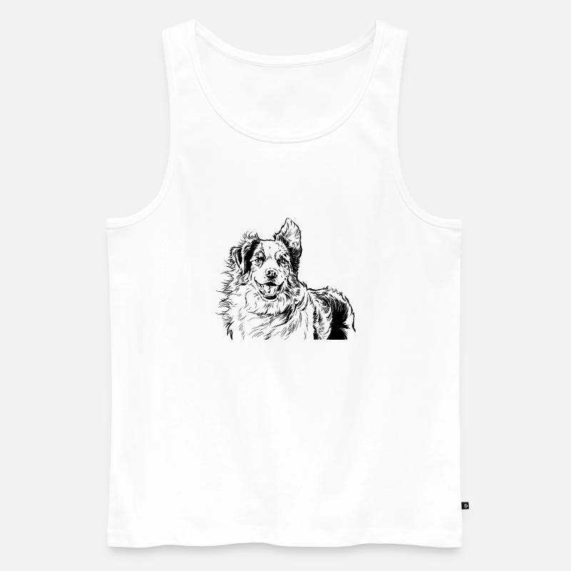 Australian Shepherd - Männer Premium Bio Tank Top - Weiß