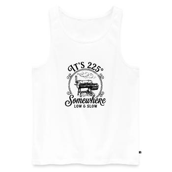 It's 225 Somewhere Low and Slow BBQ Smoker T-Shirt - Men's Premium Organic Tank Top - white - Front - AI Model Male 178 light (178cm)