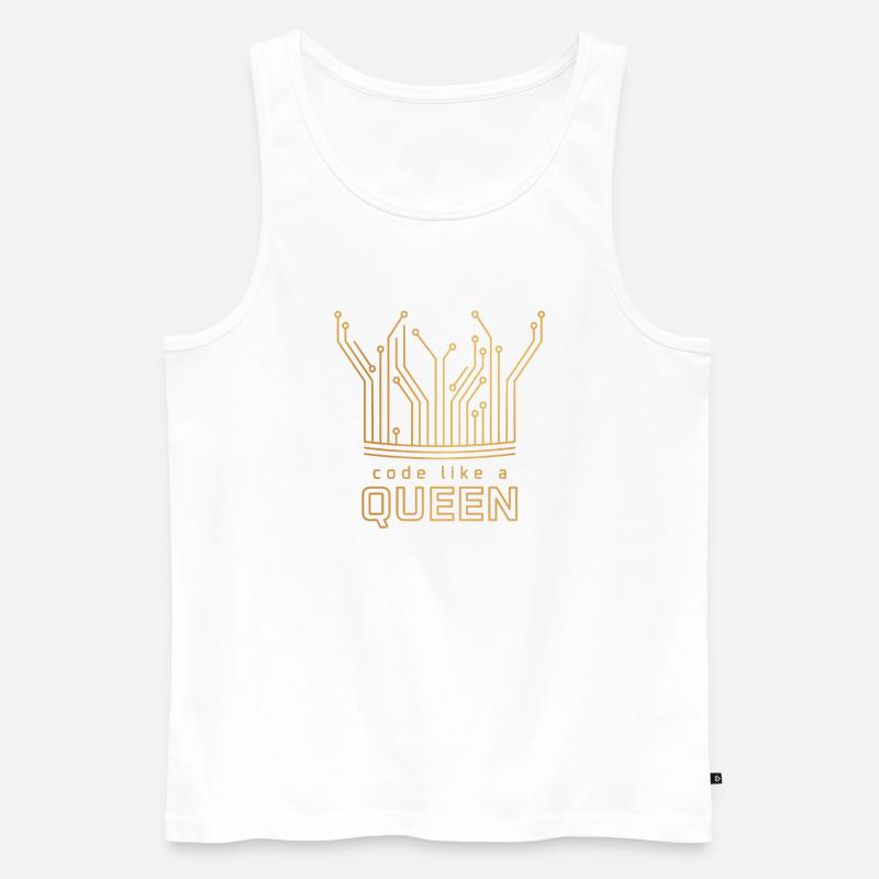Code Like a Queen - Männer Premium Bio Tank Top - Weiß