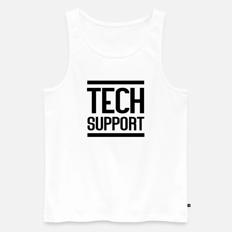 Tech Support - Men's Premium Organic Tank Top - white