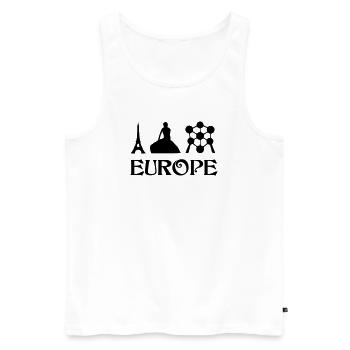 Europe - Débardeur bio Premium Homme - blanc - Devant - AI Model Male 178 light (178cm)