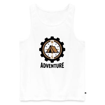 Abenteuer Kompass Zelt Camping Wandergruppe - Männer Premium Bio Tank Top - Weiß - Vorne - AI Model Male 178 light (178cm)