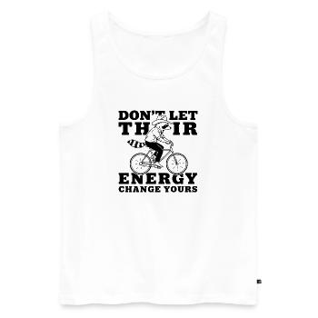 Raccoon Bicycle Saying - Men's Premium Organic Tank Top - white - Front - AI Model Male 178 light (178cm)