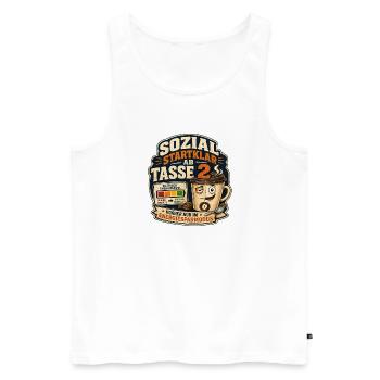 Sozial Startklar Ab Tasse 2 Kaffee Motiv - Männer Premium Bio Tank Top - Weiß - Vorne - Michal (187cm)