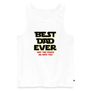 Best Dad Ever Neon Outline - Men's Premium Organic Tank Top - white - Front - AI Model Male 178 light (178cm)