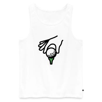Golf Ball Tee Tee Golf Golf Club Golfer - Men's Premium Organic Tank Top - white - Front - AI Model Male 178 light (178cm)