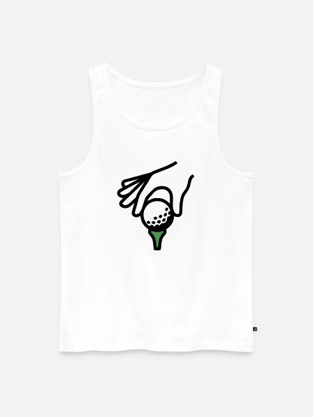 Golfball Abschlag Tee Golfsport Golfclub Golfer - Männer Premium Bio Tank Top - Weiß
