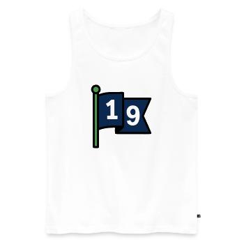 Loch 19 Golffahne Golfclub Herrenausflug Bier - Männer Premium Bio Tank Top - Weiß - Vorne - Michal (187cm)