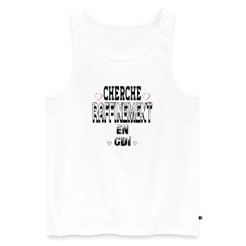 Cherche Raffinement en CDI - Débardeur bio Premium Homme - blanc - Devant - Michal (187cm)