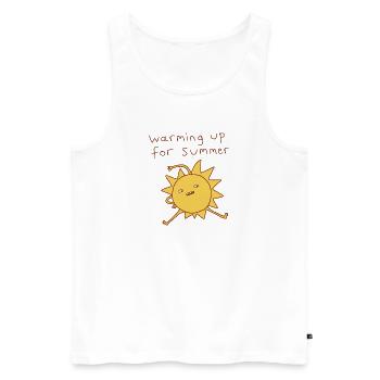 Sun Warming Up for Summer - Men's Premium Organic Tank Top - white - Front - AI Model Male 178 light (178cm)