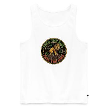 Lion Reggae Soil - Débardeur bio Premium Homme - blanc - Devant - Michal (187cm)