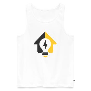 Elektro Haus Glühbirne Logo - Männer Premium Bio Tank Top - Weiß - Vorne - AI Model Male 178 light (178cm)