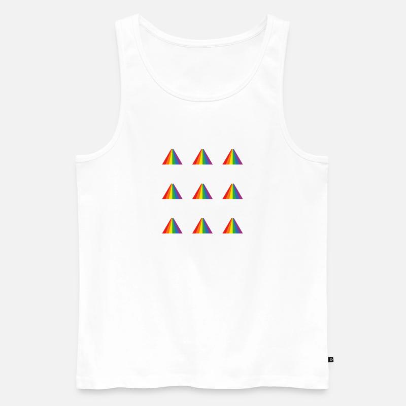 Regenbogenpyramidenmuster - Männer Premium Bio Tank Top - Weiß