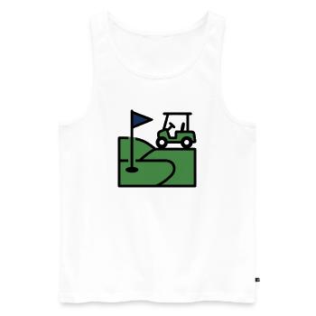 Golfplatz Golfcart Golfclub Golfer Herrenausflug - Männer Premium Bio Tank Top - Weiß - Vorne - Michal (187cm)