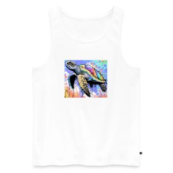 Schildkröte - Männer Premium Bio Tank Top - Weiß - Vorne - Michal (187cm)