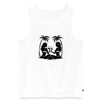 Vacationers Girls Party Palm Trees - Men's Premium Organic Tank Top - white - Front - Michal (187cm)