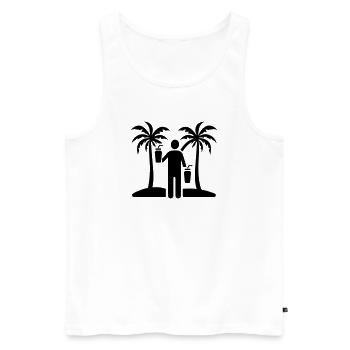 Symbole des Fêtes Icons de la plage alcool - Débardeur bio Premium Homme - blanc - Devant - Michal (187cm)