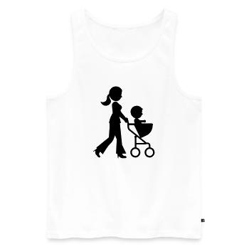 Mom stroller baby - Men's Premium Organic Tank Top - white - Front - AI Model Male 178 light (178cm)