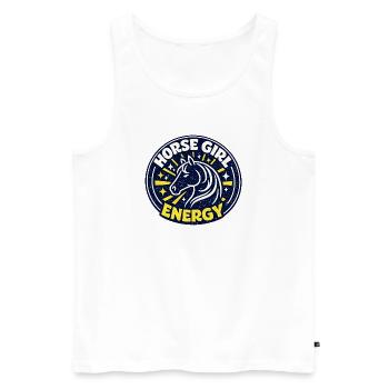 Horse-Girl Energy - Men's Premium Organic Tank Top - white - Front - AI Model Male 178 light (178cm)