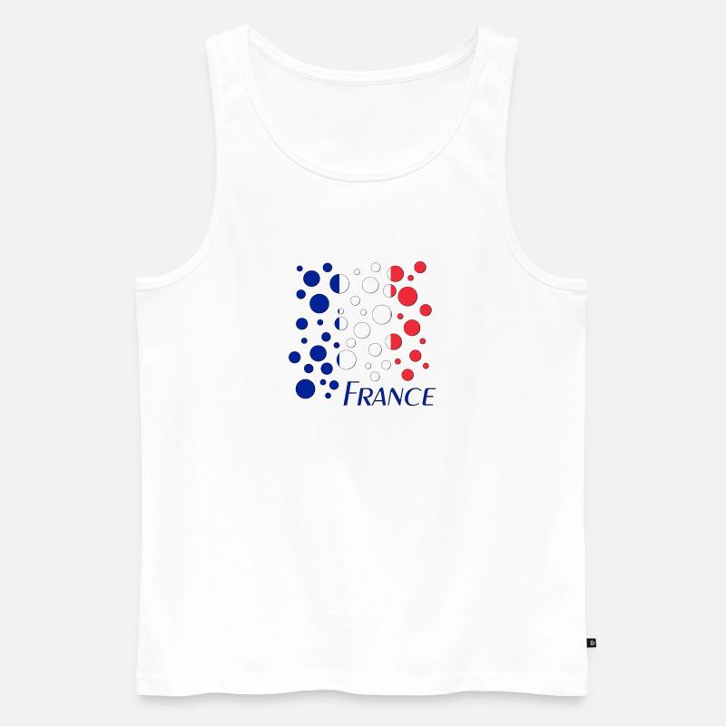 French Circle Dots Pattern - Men's Premium Organic Tank Top - white