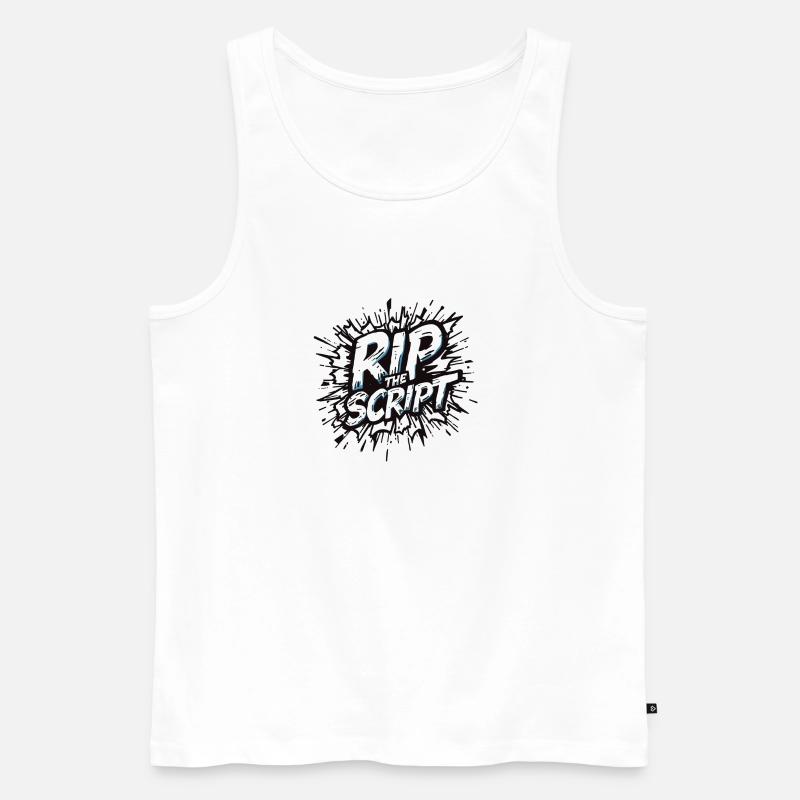 Rip the Script Burst - Männer Premium Bio Tank Top - Weiß