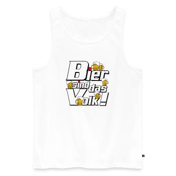 Bier ist das Volk Design - Männer Premium Bio Tank Top - Weiß - Vorne - Michal (187cm)