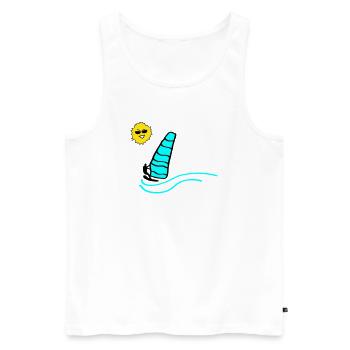 Surfer Sun - Men's Premium Organic Tank Top - white - Front - Michal (187cm)