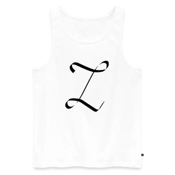 Lettre Z - Débardeur bio Premium Homme - blanc - Devant - AI Model Male 178 light (178cm)