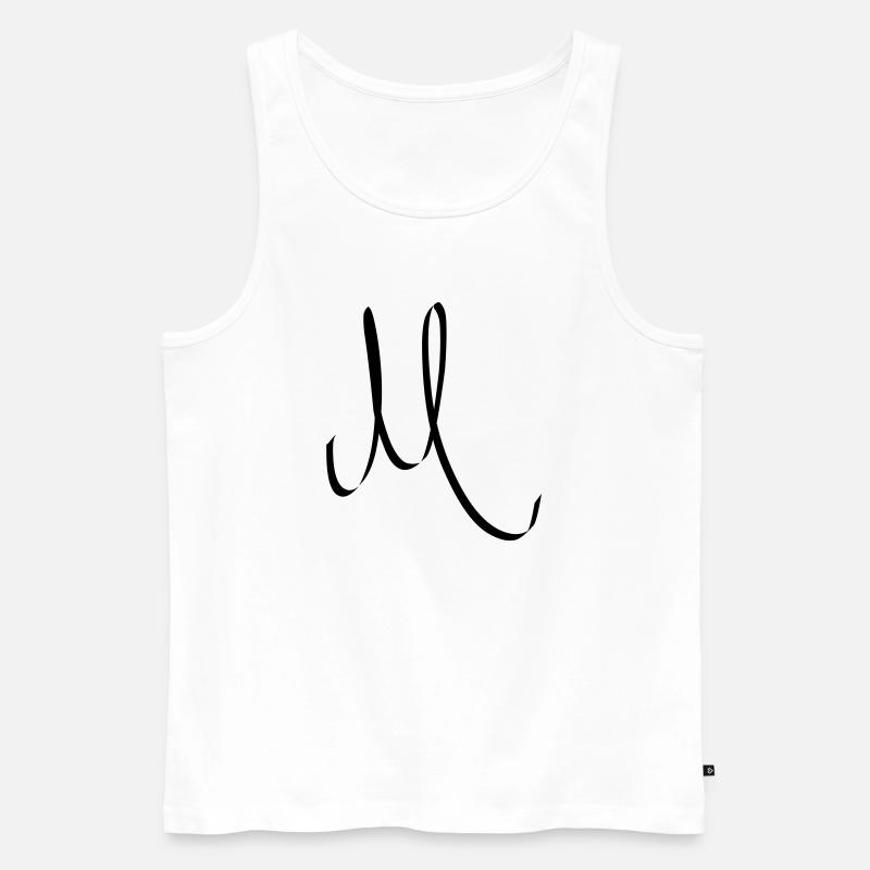 Buchstabe M - Männer Premium Bio Tank Top - Weiß