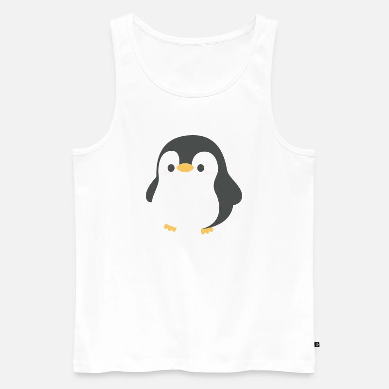 Chibi-Pinguin-Silhouette - Männer Premium Bio Tank Top - Weiß