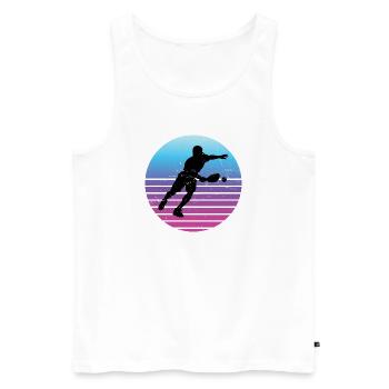Pickleballer gift idea for pickleball fans - Men's Premium Organic Tank Top - white - Front - Michal (187cm)
