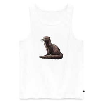 Nerze Nerz - Männer Premium Bio Tank Top - Weiß - Vorne - Michal (187cm)