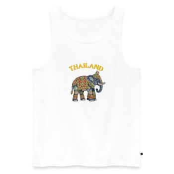 Éléphant de Thaïlande - Débardeur bio Premium Homme - blanc - Devant - AI Model Male 178 light (178cm)